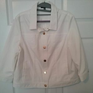 Rafaella White 3/4 sleeve jacket size 14